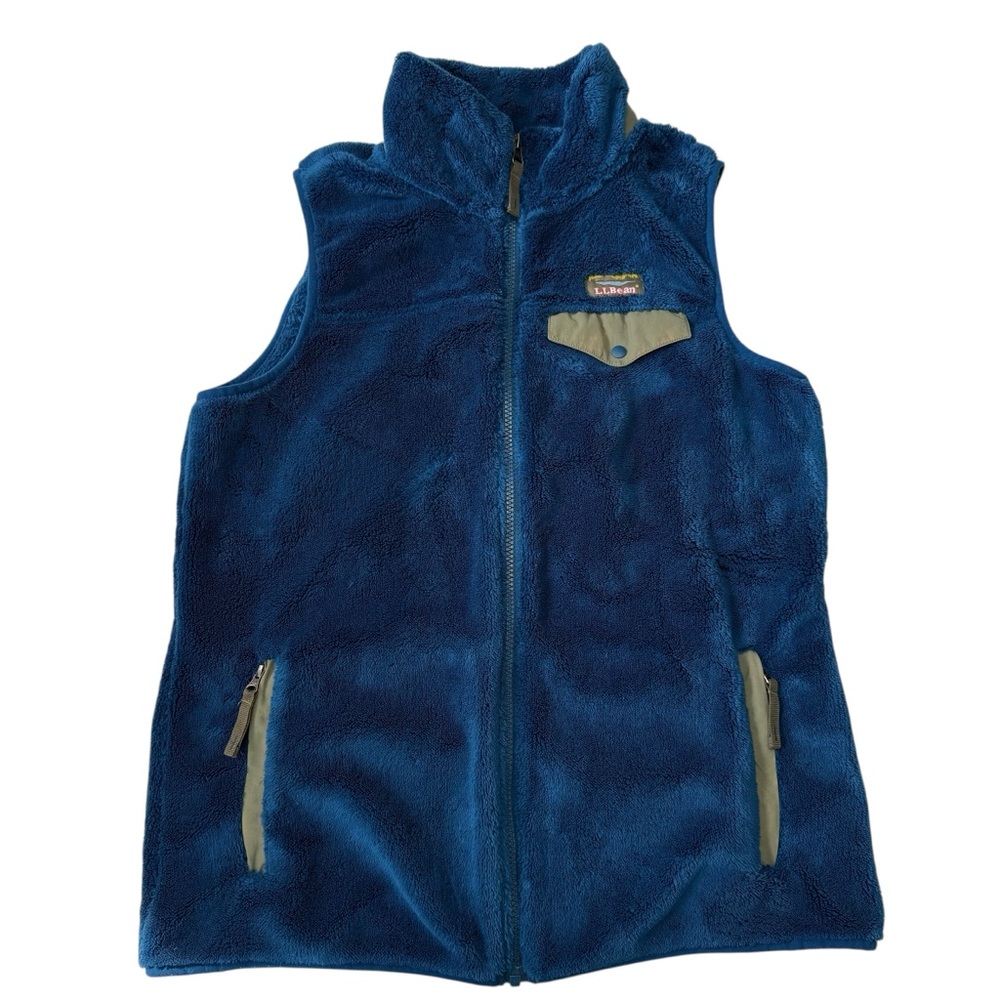 Women’s L.L. Bean High Pile Teal Fleece Vest | Size Small